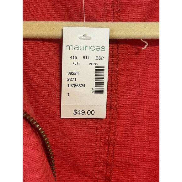 Maurices Women’s Size XL Zip up Light Weight Jacket - Pink - Picture 3 of 3